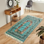 LHWEN Muslim Worship Blanket 70x110cm Cotton Yarn Soft Prayer Rug Design for Home Worship No Shedding No Fading Lightweight Comfortable Rug Perfect Gift for Family and Friends on Ideal for Daily