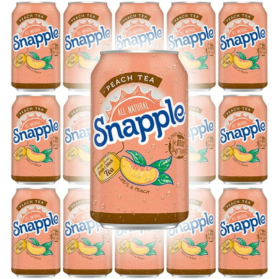 Snapple Peach Tea, All Natural, 11.5 Fl Oz Can (Pack of 15)