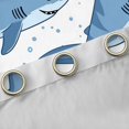 thumbnail image 4 of Manfei Marine Shark Kitchen Curtains, Cartoon Coral Fish Black Out Curtains Pack of 2 (42x63 Each), White Blue, 4 of 6