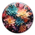 thumbnail image 2 of Designart "Pink Succulent Pink Charm I" Floral Oversized Wall Clock, 2 of 5