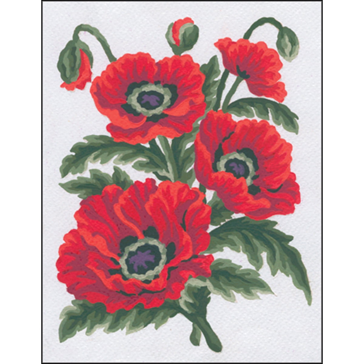 Collection D'Art Stamped Needlepoint Kit 20X25cmPoppies