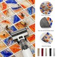 thumbnail image 5 of Round Rugs 3Ft, Modern Geometric Round Area Rug Washable Indoor Throw Carpet, Bohemia Marble Checkered Abstract Small Non Slip Circle Rug for Bedroom Living Room Home Decor Aesthetic, 5 of 8
