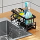 thumbnail image 2 of Injueey Organizador de fregadero elegante y práctico negro para diferentes estilos de cocina Organizador de cocina Almacenamiento y organización del hogar, 2 of 6