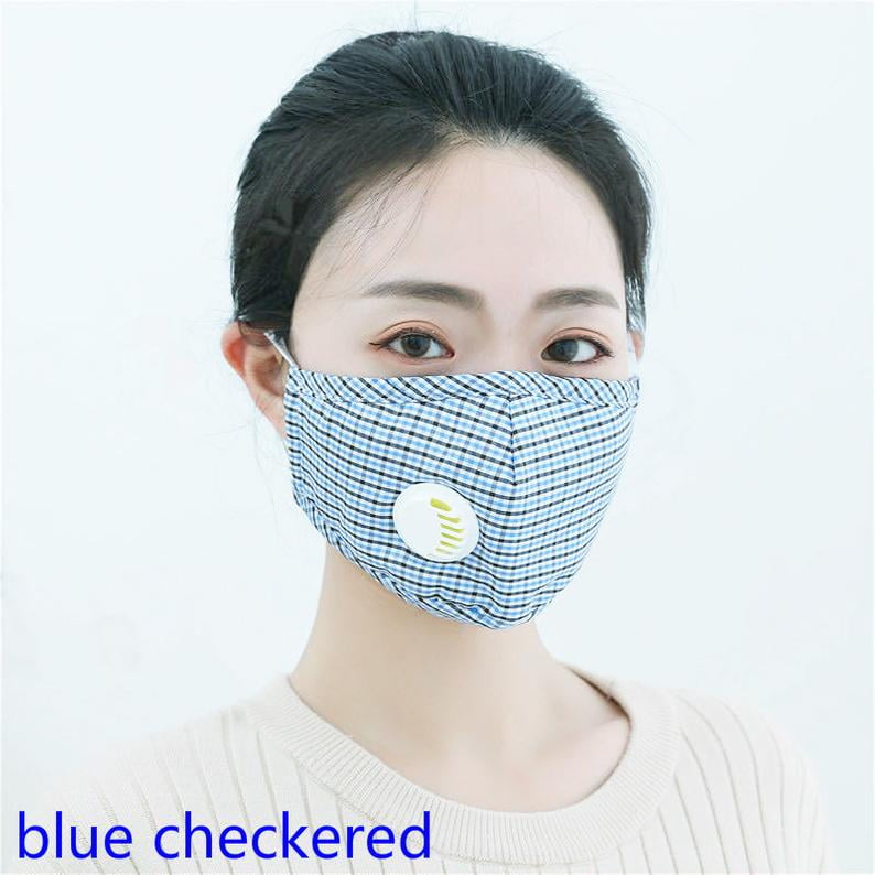 Cycling Reuse washable cloth fabric face cover with valve filter Msk 