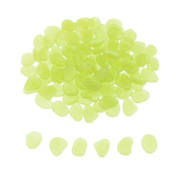 Piedras de jardín que brillan en la oscuridad, luminosas y brillantes para interiores y exteriores. amarillo brillante