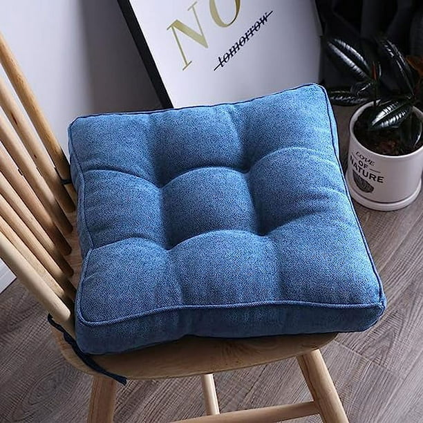 Nvzi Cojín cuadrado para silla con lazos, color liso, suave, de