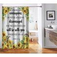 thumbnail image 4 of Farmhouse Shower Curtain, Inspirational Quotes Pheasant Tails Feather Country Sunflower Yellow Floral Green Leaves Rustic Bathroom Decor, Waterproof Fabric Shower Curtain Set, 72 X 72 Inch, 4 of 5