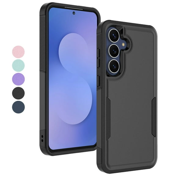 Hisdou Cover For Samsung Galaxy S25 FE,[2-in-1] Dual Layer Cover Shockproof Phone Case Ultra Slim Anti-Scrath Hard Non Slip Hybrid Bumper For Samsung Galaxy S25 FE|SM-S731B|Black