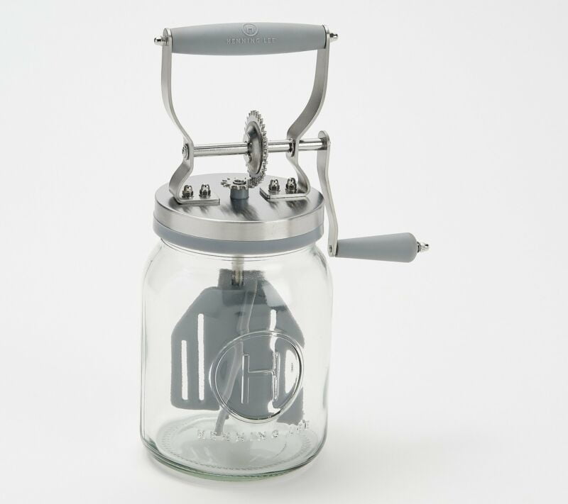 Henning Lee 32oz Manual Glass Butter Churner Used