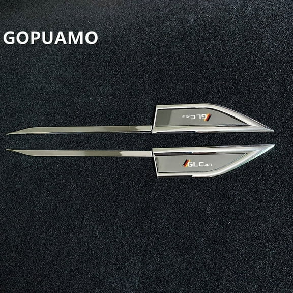 1 Pair Car Exterior Metal Leaf Board Decoration Stickers Custom Laser Logo Modification Accessories for Mercedes Benz GLC43