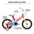 thumbnail image 3 of JOYSTAR 12" 14" 16" Kids Bike for 2-7 Years Girls 33-53 Inch Tall, Rainbow Toddler Bicycle with Basket, Training Wheels & Coaster Brake, 85% Assembled, Macarons, 3 of 8