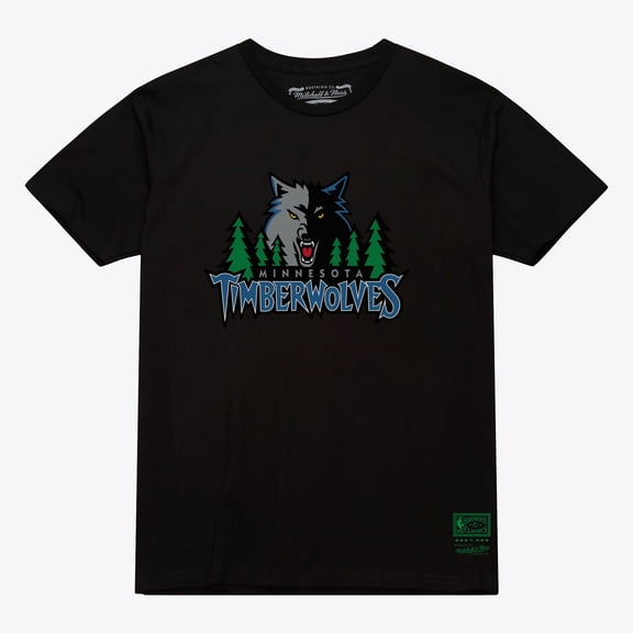 Unisex Mitchell & Ness Black Minnesota Timberwolves Hardwood Classics Arch T-Shirt