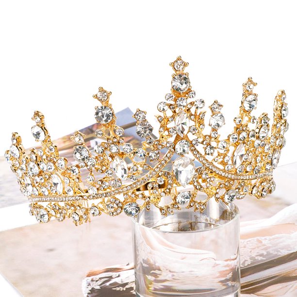 Vorkoi Tiara Crystal Crowns Princess Rhinestone Crown with  display picture 3
