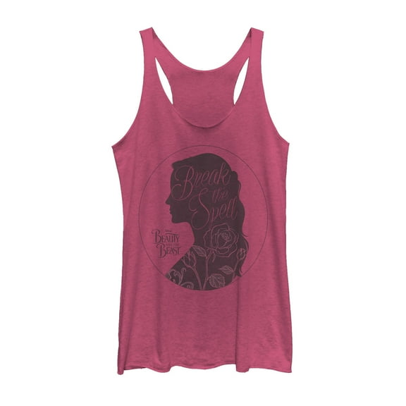 Women's Beauty and the Beast Break the Spell  Racerback Tank Top Pink Heather X Large