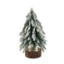 Christmas Tree Artificial Christmas Trees 9.8inch Desktop Miniature Christmas Trees Mini Pine Tree with Snow and Wood Base for Christmas Holiday Gift Party Home Tabletop Decor Home Decoration