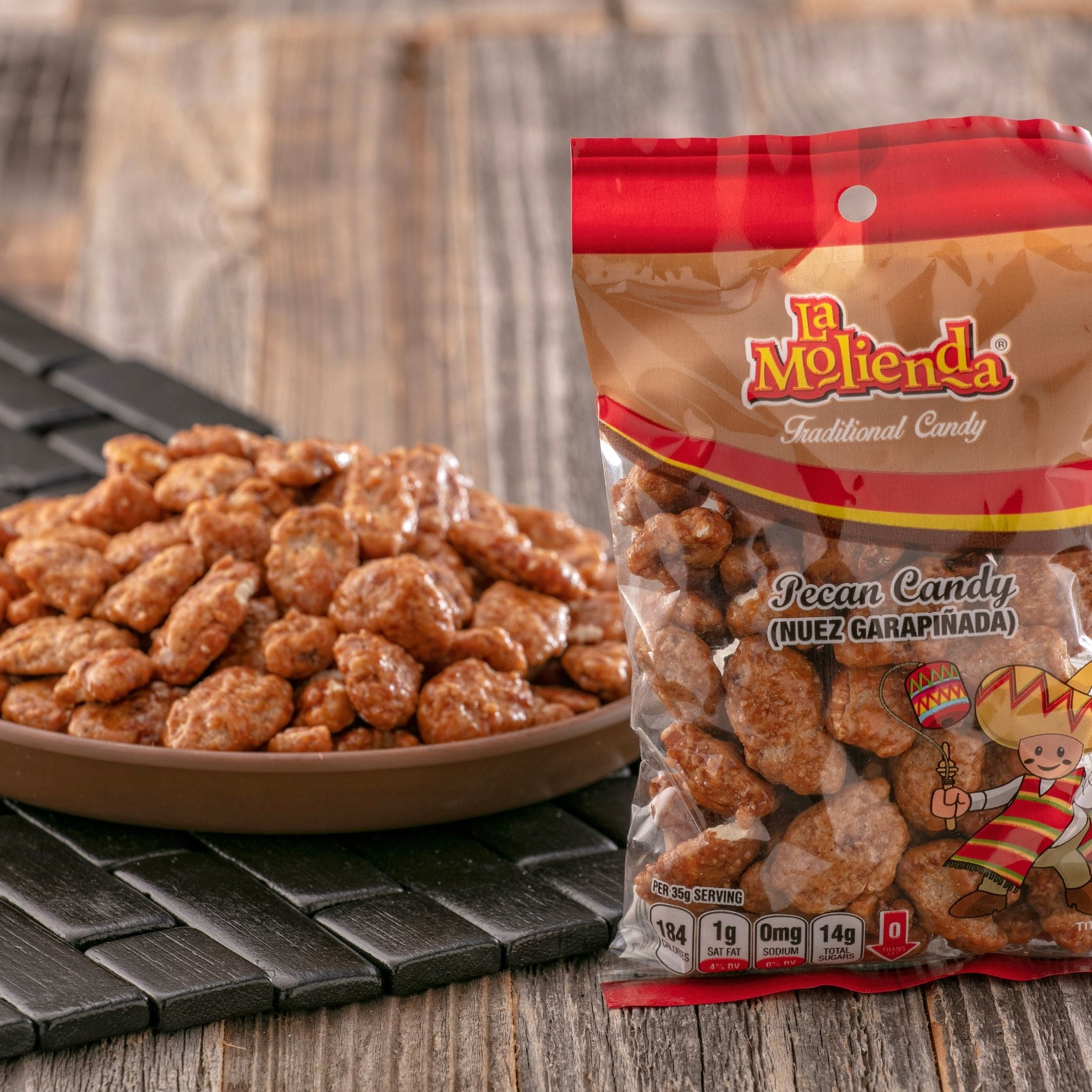 La Molienda Caramelized Pecan Nuts, Mexican Traditional Snack, 2.5 oz