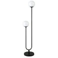 thumbnail image 4 of Evelyn&Zoe Dufrene 2-Light Floor Lamp with Glass Shades, Blackened Bronze/White Milk, 4 of 5