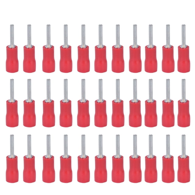 100 Uds Kit de conector de engarce de extremo de Pin de tubo redondo rojo de cobre + Terminal de virolas aisladas para cables AWG 22-16/05-15mm² ANGGREK Otros