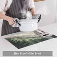 thumbnail image 5 of Foggy Forest Watercolor Tree Placemats Set of 4,Wipeable Washable Table Mats for Dining Tables, Abstract Watercolor Landscape Place Mats for Kitchen Event Party Tabletop Decor, 5 of 9