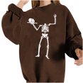 thumbnail image 1 of Camiseta suelta estampada a la moda para mujer, blusa de manga larga, cuello redondo, camisetas informales Pompotops FGAJ5360, 1 of 5