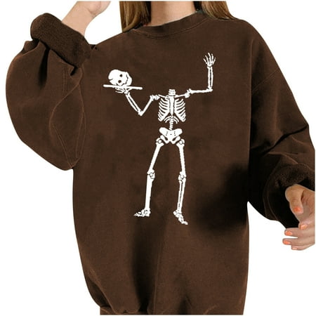 

Bospose Girls Halloween Shirt O-Neck Shirt For Women Long Sleeve Shirt Women Corset Top Brown Top Women S Fashion Print Loose T-Shirt Blouse Casual Tops 34006-Women T-Shirt Sweater Top Top Shirt Xxl