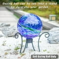 thumbnail image 2 of Outdoor Glass Gazing Ball,  Hand Painted Swirled Sphere Suit for Patio Garden Yard Lawn Gazing Ball Decoration，Blue and Green, 2 of 6