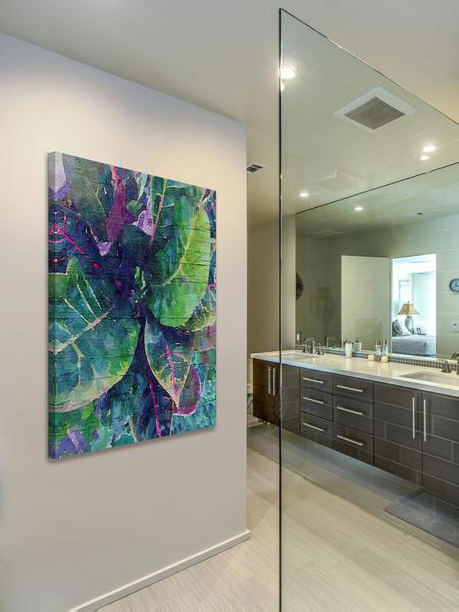 "Leaf Reflection 4" Painting Print on Wrapped Canvas