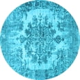 thumbnail image 1 of Ahgly Company Indoor Round Persian Light Blue Traditional Area Rugs, 3' Round, 1 of 4