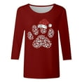 thumbnail image 4 of Christmas Shirts for Women 3/4 Sleeve Tops Casual Loose Fit Print Holiday T Shirts for Ladies, 4 of 4