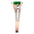 thumbnail image 3 of 2.32 ct Oval Cut Simulated Emerald Solitaire with Simulated Diamond Accents 18K Rose Gold Womens Engagement Ring, 3 of 5