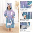thumbnail image 3 of FORMRS Wearable Blanket Hoodie with Sleeves for Kids Cozy Flannel Sweatshirt, Purple Night Deer, 3 of 7