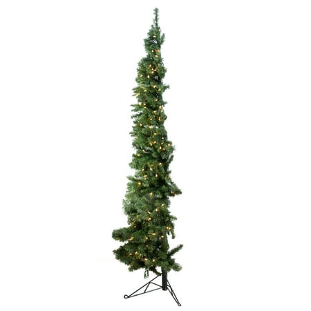 Home Heritage 5 Foot Clear Pre Lit Slim Artificial Indoor Corner
