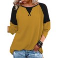 thumbnail image 1 of Mode T-Shirt d'Été pour Femmes Manches Longues Patchwork Décontracté Blouse, 1 of 6