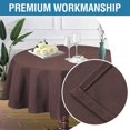 thumbnail image 4 of XISOBO Linen Textured Table Cloths Round 60 Inch Premium Solid Tablecloth Spill-Proof Waterproof Table Cover for Dining Buffet Feature Extra Soft and Thick Fabric Wrinkle Free, Chocolate, 4 of 7