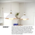 thumbnail image 2 of 83257MW-HB Lark Simon - 1 Light Pendant In Mid-Century Modern Style-10 Inches Tall and 13 Inches Wide-Matte White/Heritage Brass Finish, 2 of 18