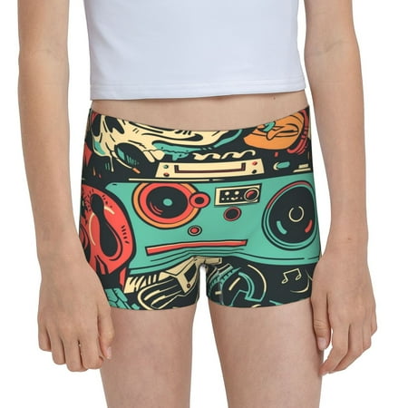 Pofeuu Retro Pop Art Collage Print Soft Cotton Girls Boyshort panties Toddler Underwear-Small