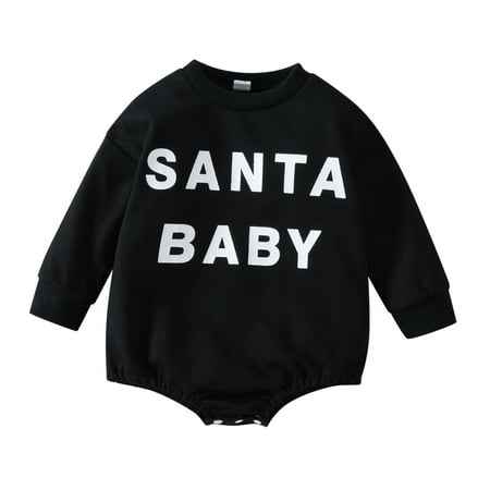 

Xmas Baby Boys Girls Letters Prints Romper Jumpsuit Christmas Cloths Outfit For 0-6 Months
