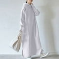 thumbnail image 5 of yillto Fall Winter Maxi Dress for Women S-5XL Oversized Hoodie Sweatshirt Dress Casual Pullover Long Dress, 5 of 7
