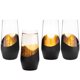 thumbnail image 1 of Set MyGift de 4 Copas de Champán sin Tallo 325ml Negro y Dorado, 1 of 7