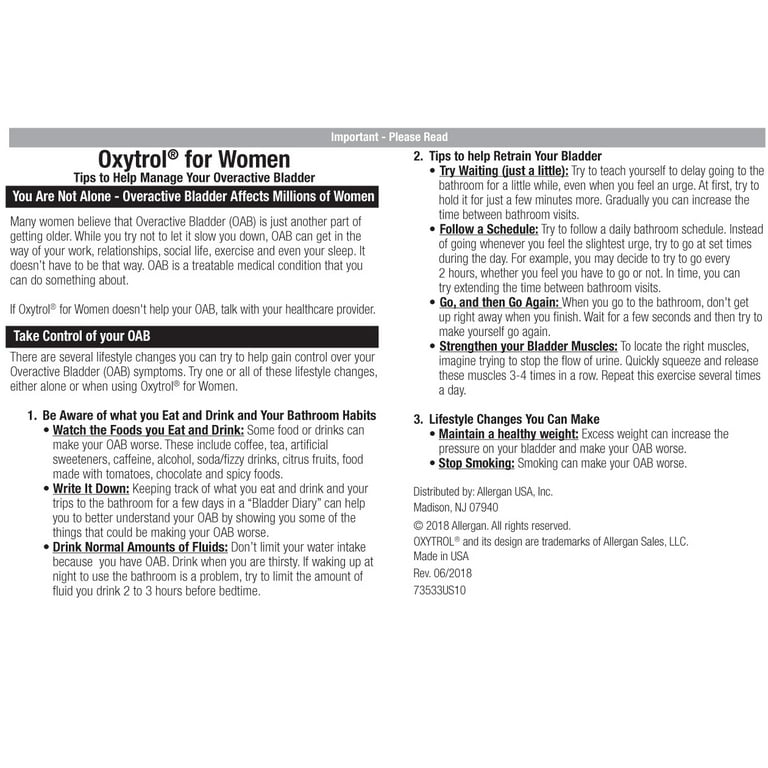 Price of oxytrol