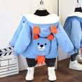 thumbnail image 4 of Toddler Boys Girls Sherpa Fleece Lined Hoodies Zip Up Cute Jackets Kids Winter Warm Outwear Coats With Pockets For Gifts,Blue 3,9 Months, 4 of 5