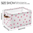 thumbnail image 4 of Yayeee Canvas Storage Basket with Handles for Shelves Fabric Bins Closet Organizer, Pink Polka Dots, 4 of 8