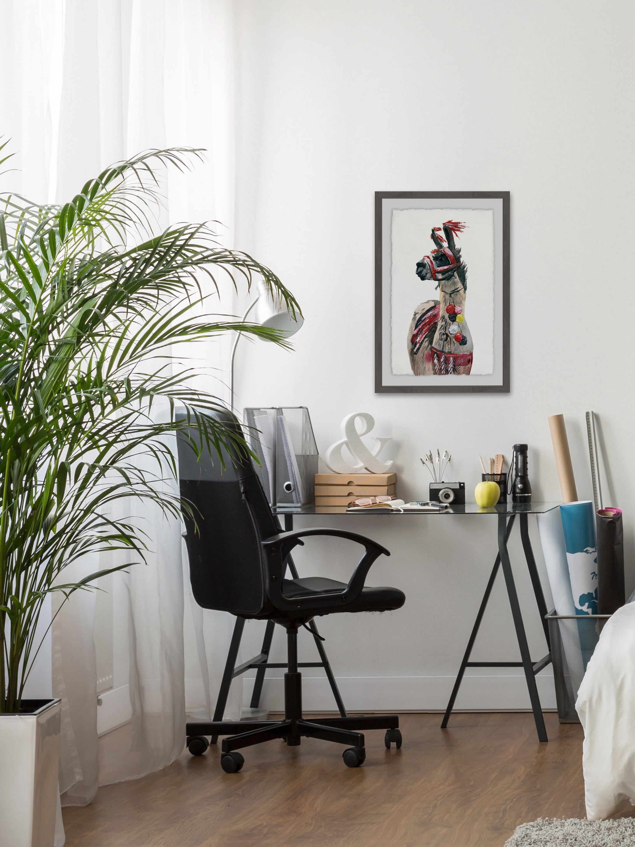 Dark Llama Framed Painting Art Print, 24.00" x 1.50"