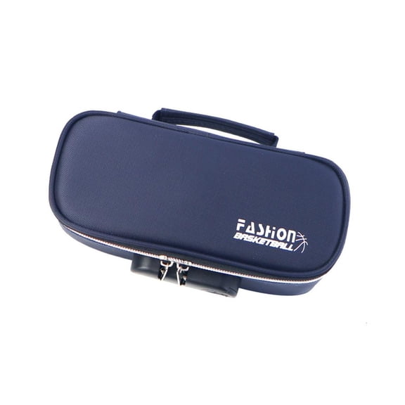 Giaone Canvas Pencil Case With Lock 4 Compartment Pencil Pouches Travel Makeup Bag