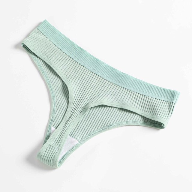 2 uds., Tanga Sexy para mujer, bragas de algodón para mujer, tangas de cintura baja, ropa interior de Color sólido a rayas, ropa interior cómoda para chica Tan Jianjun unisex