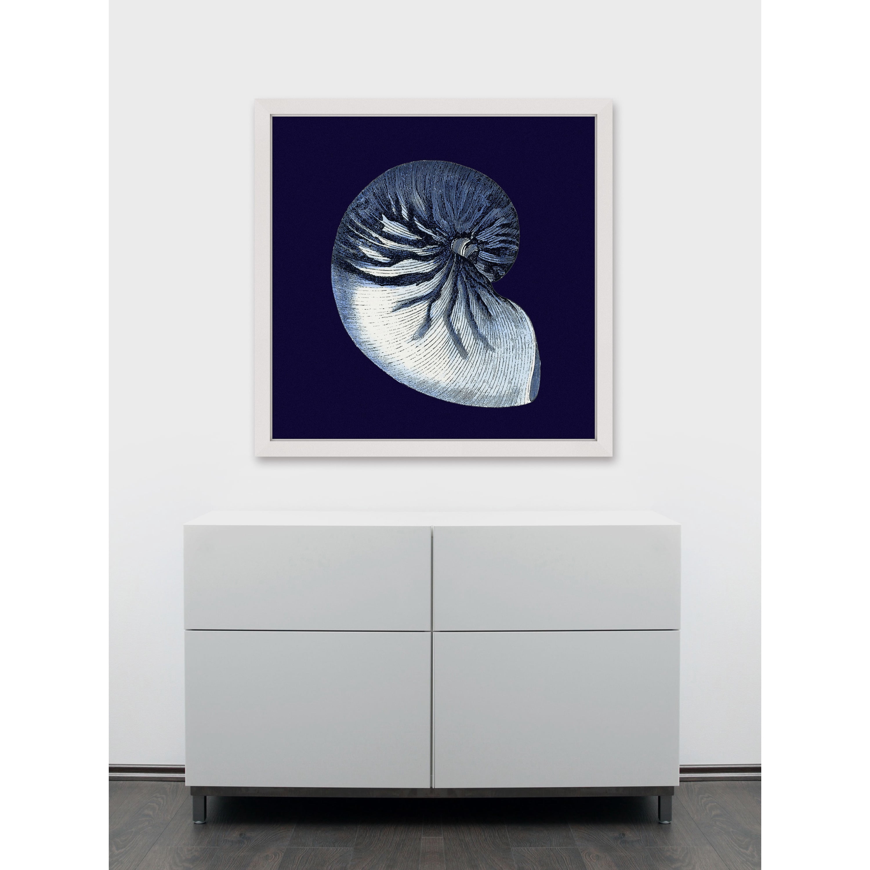 Marmont Hill "Indigo Shell VII" Framed Painting Print