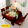 thumbnail image 1 of CNKOO Christmas Table and Chair Covers Santa Claus Bells Pattern for Kitchen Dining Room Tablecloth Decorations, 1 of 2