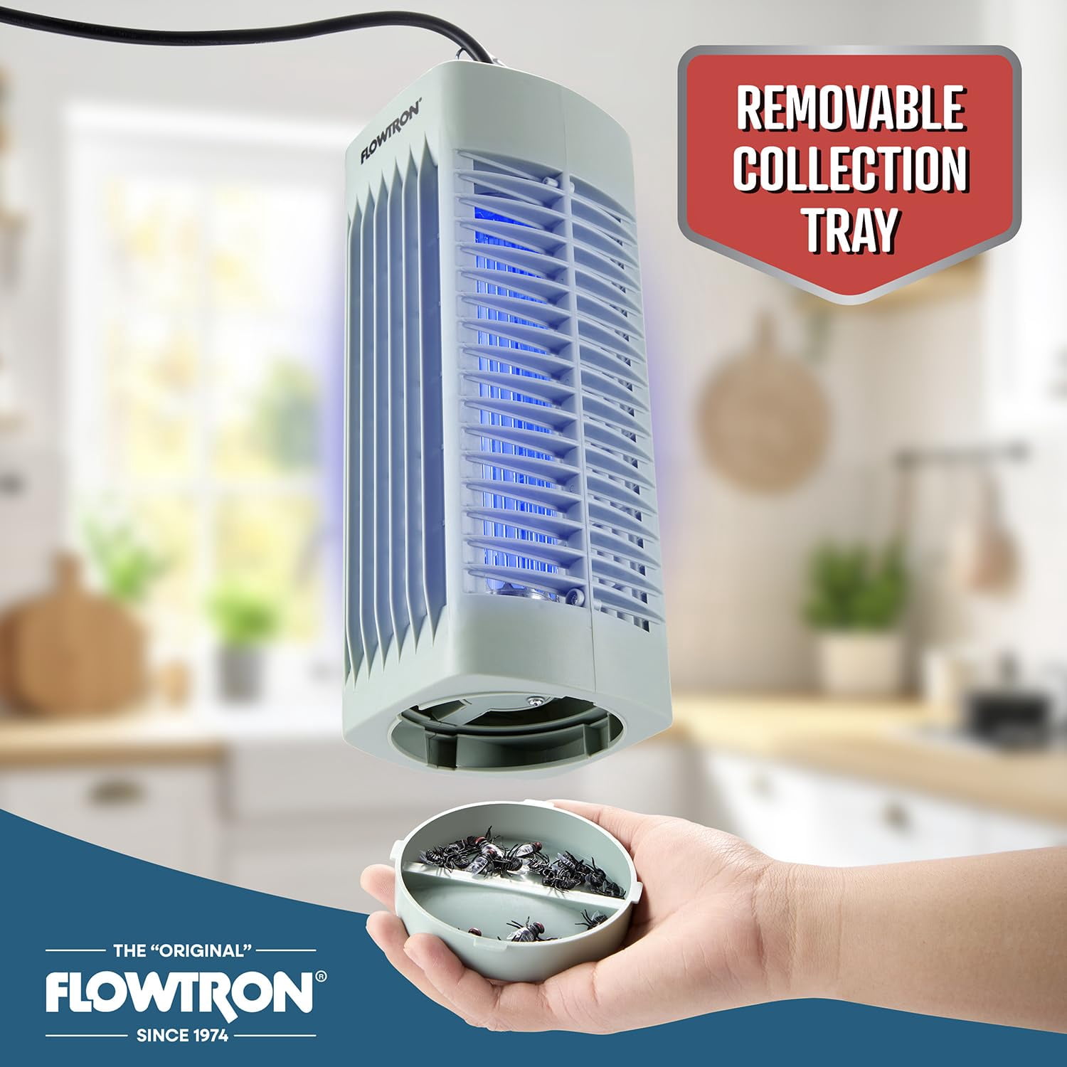 Flowtron Indoor Bug Zapper 1000V UV Light Mosquito & Fly Trap Plug-In for Home 215 Sq Ft - Green