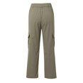 thumbnail image 4 of Tittly Cargo Pants Women Wide Leg Pants Woman Womens Daily Elastic Waist Pockets Straight Solid Color Casual Pants Loose Pockets Cargo Long Trousers Cargo Joggers Sweatpants Women Khaki L, 4 of 8