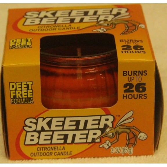Skeeter Beeter 3 Ounce Orange Citronella Outdoor Candle Glass Jar